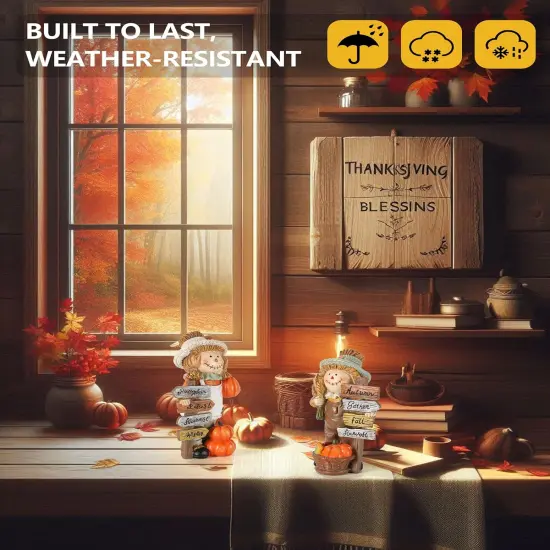 2-Pack Thanksgiving Scarecrow Figurines {5}