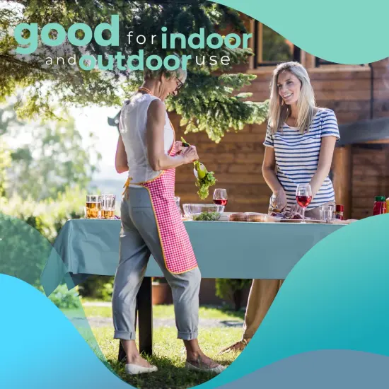 Exquisite Plastic Table Cover Roll &ndash; 40" x 100' Disposable Tablecloth Roll &ndash; Premium Thick 0.5 MIL Plastic Banquet Roll &ndash; Party Table Cover Roll for Events & Catering Light Blue {5}