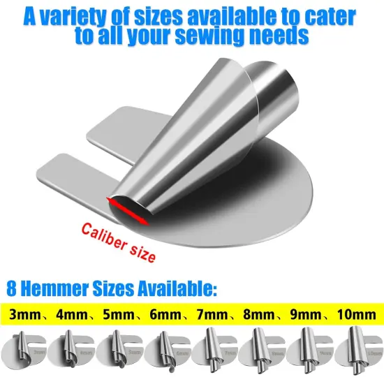 Universal Sewing Rolled Hemmer Foot 4PCS Rolled Hem Presser Foot 7/8/9/10mm Wide Rolling Hem Foot Sewing Machine Presser Feet Hemmer Home Industrial Curved Scroll Hemming Feet {6}