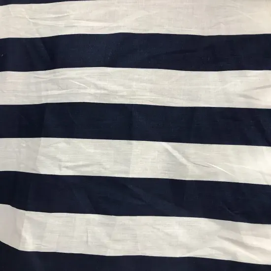 1 Yard Navy And White 2 Inch Stripe Poly Cotton Fabric For Sewing Apparel Decor Crafts 59/60 Inch Wide {1}