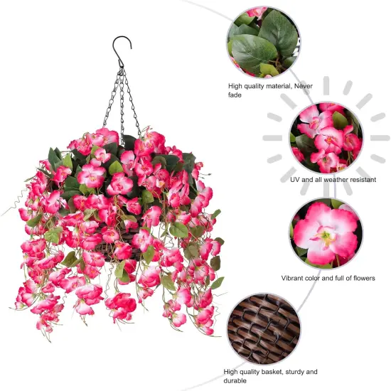 Fake Hanging Hibiscus Flowers - Pink {5}