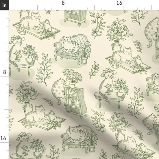 Various Fabrics by the Yard or Fat Quarter Toile Farmhouse Pet Cottagecore Plants De Jouy Custom Printed Fabric by Spoonflower {2}