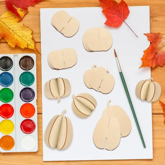 DIY 3D Pumpkin Fall Wood Crafts to Paint for Kids Adults {5}