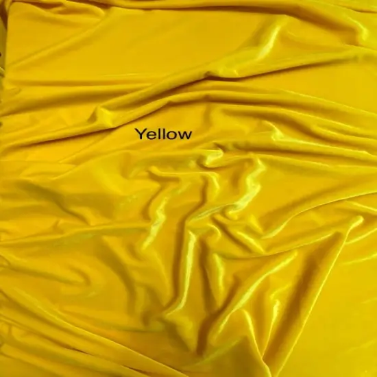 1 Yard Golden Yellow Stretch Velour Fabric Luxuriously Soft Plush with Graceful Flow 58/60 Inch Width {1}