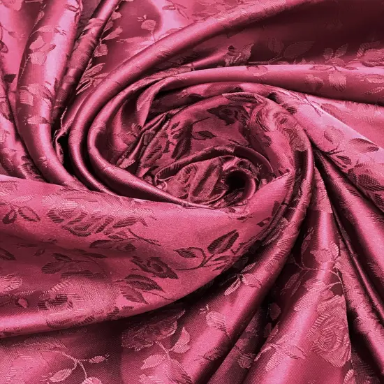 1 Yard Burgundy Reversible Jacquard Satin Fabric for Curtains Apparel Tablecloth Crafts 58/60 Inches Width {2}