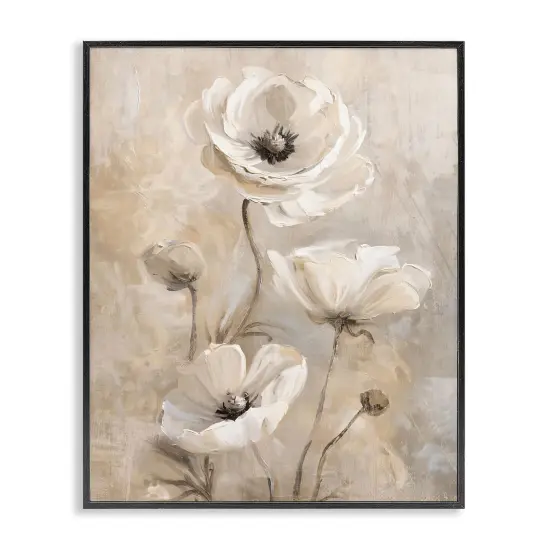 Stupell Industries Natural Beige Poppies Framed Giclee Wall Art Design by Nina Blue {1}