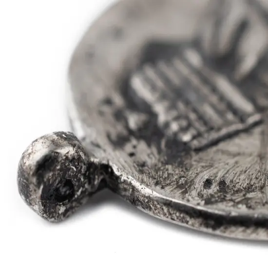 The Bead Chest Silver Ethiopian Royal Emblem Pendant (40x46mm) {4}