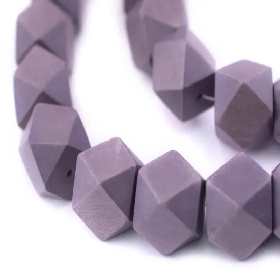 The Bead Chest Grey Cornerless Cube Wood Beads: 20mm Diamond Cut Natural Organic Beads for Jewelry Making {1}