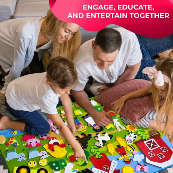 Felt Board for Toddlers - 70 PCS Double-Thick Felt Board Story Set with Large 41x30 Inch Durable Felt Wall Activity Board - Ideal for Storytelling Indoor Toddler Activities and Classroom {7}
