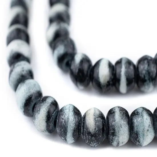The Bead Chest Black Rustic Bone Mala Beads (10mm) {1}