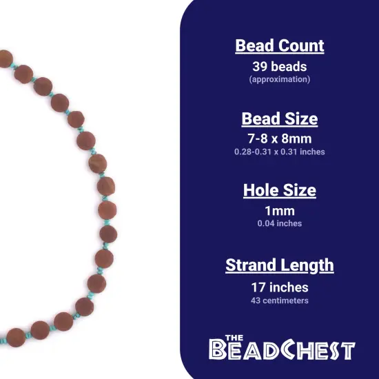 The Bead Chest Brown Flat Round Afghan Calcite Beads (8mm) {4}