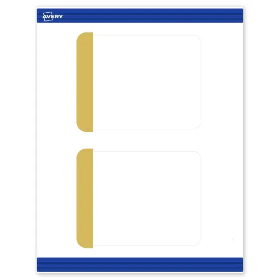 Avery Printable Rectangle Postcards with Rounded Corners, Gold-Dipped Edge, 4.25" x 5.5", Matte White Rectangle Postcards with Rounded Corners, Laser/Inkjet, 20ct, Great for Postcards {1}