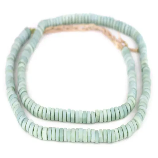 The Bead Chest Pastel Green Java Glass Button Beads (8mm) {3}