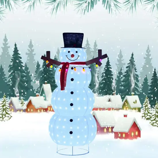 60 Inch Plush Lantern Snowman, Winter Holiday Decoration, Indoor Outdoor Christmas {2}