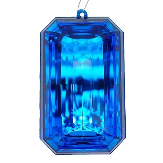 8&Prime; Blue Rectangle Jewel Glitter Ornament &ndash; Sparkling Acrylic Jewel {1}