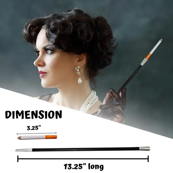 4E's Novelty 2 Long Cigarette Holders & 2 Fake Puff Cigarettes with Smoke &ndash; 1920s Flapper, Gatsby, Gangster, Theater, Movie & Halloween Costume Accessories for Women, Men, Photo Props, Stage Performance {5}