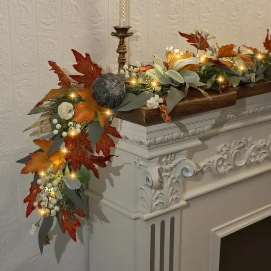 Realistic Fall Garland for Mantle Fall Decorations {5}