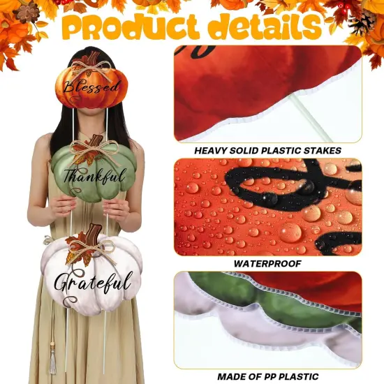 3 Pcs Fall Pumpkin Outdoor Decorations {2}