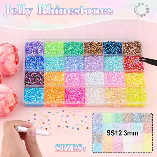 30000Pcs 3mm Flatback Resin Rhinestones with B7000 - Mixed-Color {3}