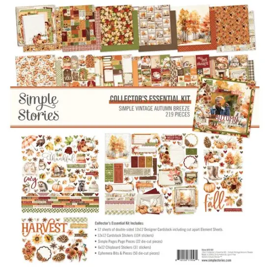 Simple Stories Simple Vintage Autumn Breeze 12"X12" Collector's Essential Kit {1}