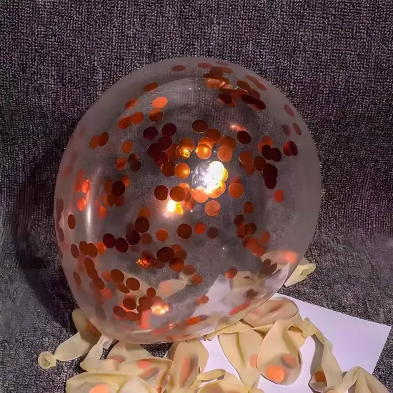 Orange Metallic Foil Confetti 8000 Pcs Shiny Round Table Confetti {2}