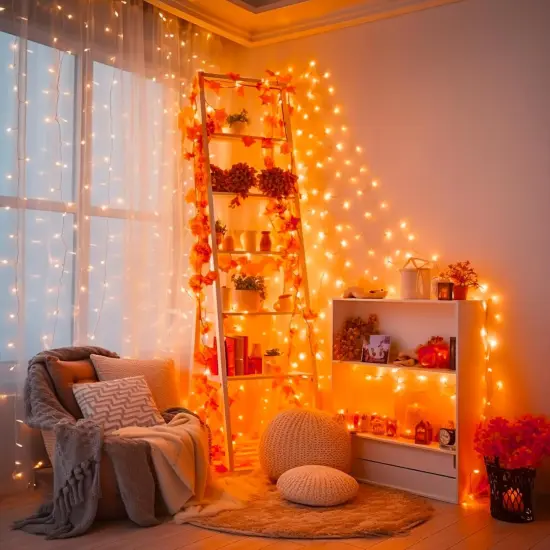 500 LED Orange Halloween String Lights - 163FT, 8 Modes {5}