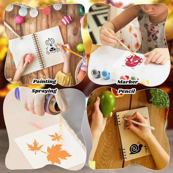 100 Pcs Stencils for Painting on Wood Reusable Stencil 2 x 2 Inch(Maple, Pumpkin) {3}