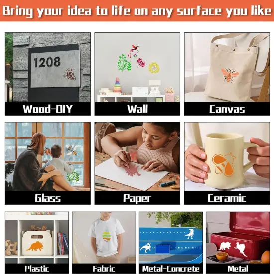 Stencils for Painting, 20PCS 3 Inch Plastic Butterfly & Bee Stencils {5}