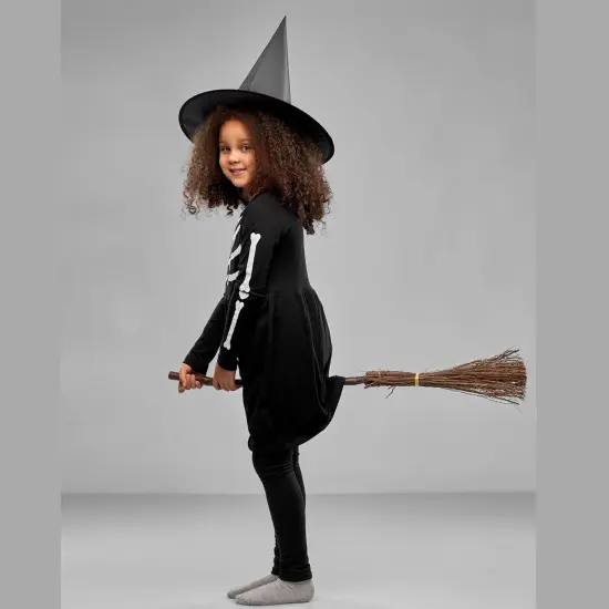 4E's Novelty Black Witch Hat &ndash; Adult & Kids Costume Accessory, Oxford Fabric, 14" Tall Pointed Hat for Halloween, Wizard, Gothic, Cosplay, Party, Hanging Floating Witch Hat Decor, Indoor & Outdoor Use {6}