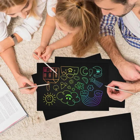 50 Piece Rainbow Scratch Paper {3}