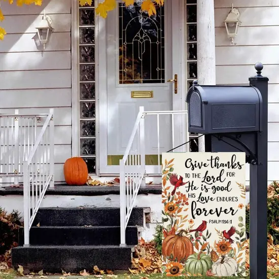 Fall Pumpkin Garden Flag Double Sided 12.5x18 Inch {4}