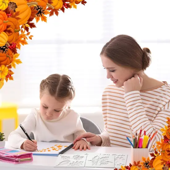 11 Pieces Fall Painting Stencils Autumn Stencil (Maple,8 x 8 Inch, 6 x 12 Inch) {6}