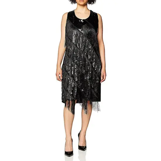 Midnight Dazzle 20's Flapper Gangster Gal Adult Costume {3}