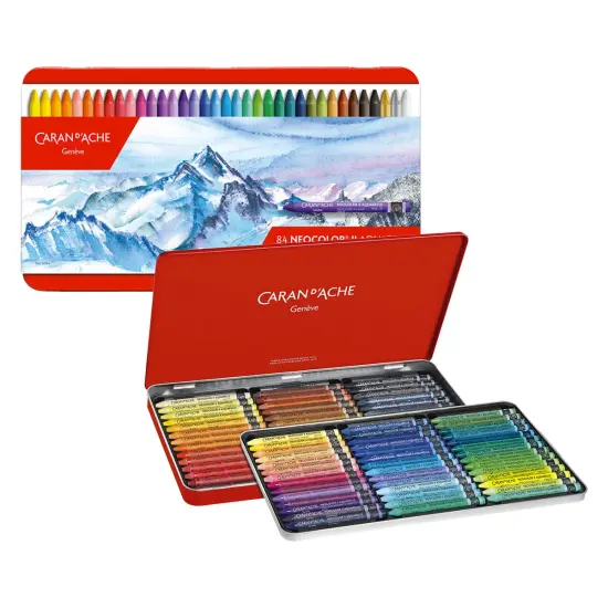Caran D'ache NeoColor II Crayons Tin Case Set of 84 - Assorted Colors {1}