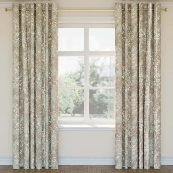 Mist - Aqua & Teal,Grey & Silver Abstract & Geometric,Leaves Upholstery Fabric 54 Inches" {2}