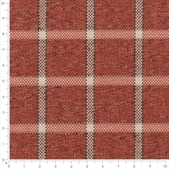 Upholstery Fabric - Red & Burgundy Plaid Upholstery Fabric 54 Inches" {3}