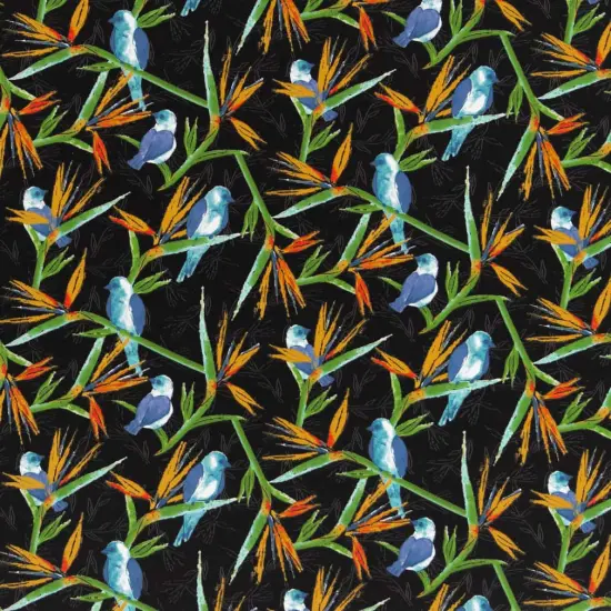 Jet - Black Leaves,Novelty,Tropical & Botanical Upholstery Fabric 54 Inches" {1}