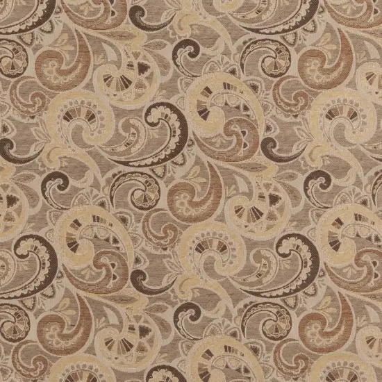 Taupe - BeigeTaupe,brown Paisley Upholstery Fabric 54 Inches" {1}