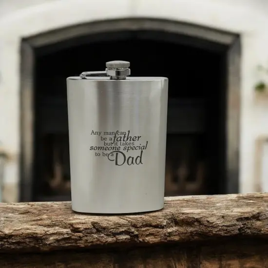 8oz Any Man Can Be a Father Stainless Steel Flask {3}
