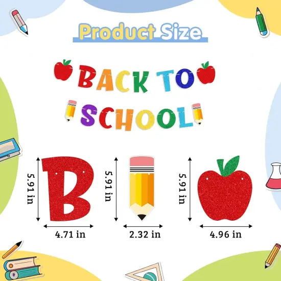 Back to School Banner Colorful Glitter {2}