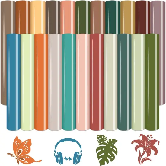 22 Sheets 12 * 10inches HTV Dark Boho Iron on Vinyl for T-Shirts {1}