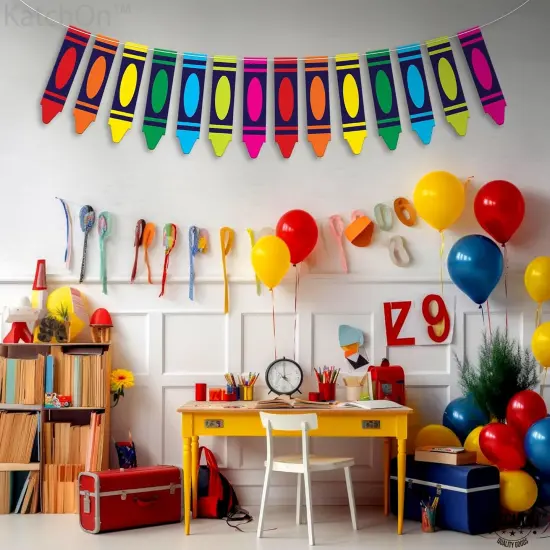 Crayon Banner for Back To School Decorations {4}
