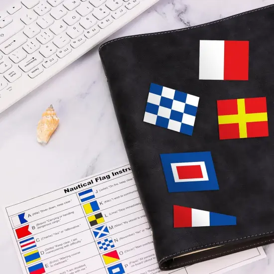 7 Pack Nautical Flag Stickers Set with Maritime Flag {5}