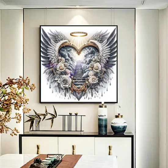 Heart Flower Wing Diamond Art 13.78x13.78 Inch {2}