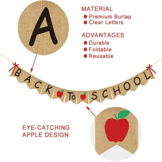 Back To School Banner Burlap {2}