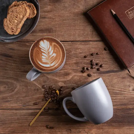 Coffee Mugs Set of 6, Ceramic coffee mugs with large handle for Men Women {2}