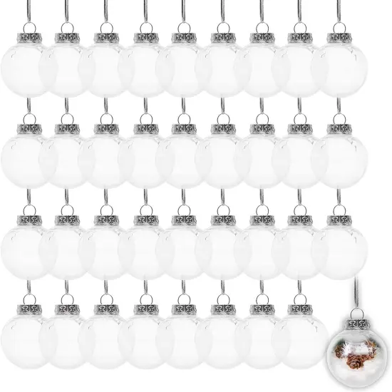 Juvale 36-Piece Clear Shatterproof Fillable Christmas Ornaments &ndash; 2 Inch Mini Plastic Balls for Indoor & Outdoor Tree Hanging {1}