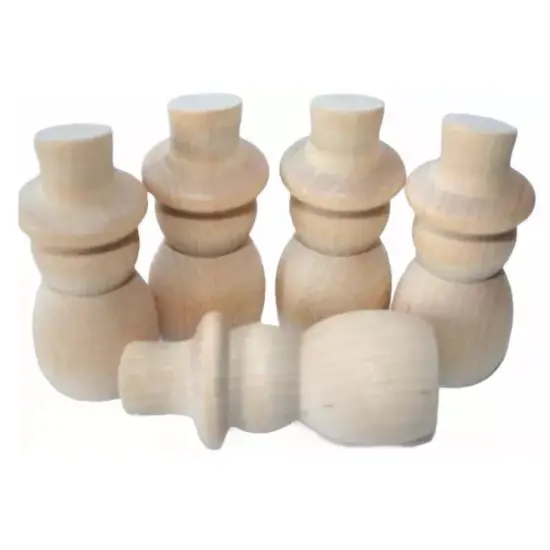 Kitcheniva 5 Pcs Wood Paintable Snowmen Wood Cutouts Craft DIY 2-7/8" {1}