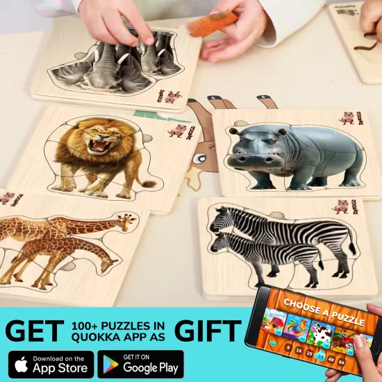 Realistic Wooden Puzzles for Toddlers| Safari Animals {6}