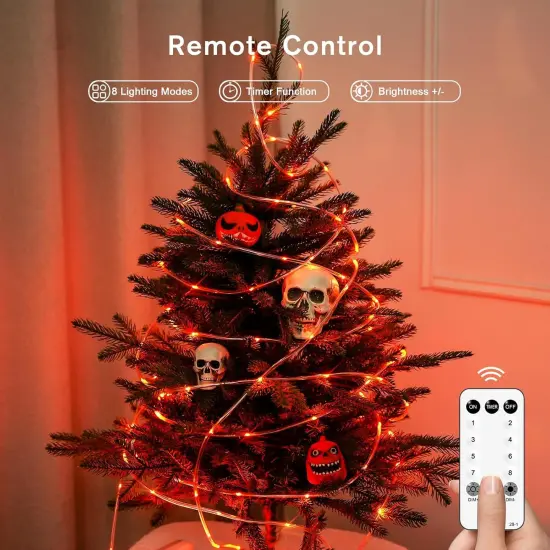 200 LED Orange Halloween Lights Outdoor Waterproof {5}